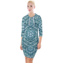 Paradise Flowers In Lovely Colors Quarter Sleeve Hood Bodycon Dress