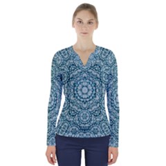 Paradise Flowers In Lovely Colors V-neck Long Sleeve Top by pepitasart