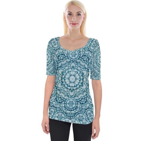 Paradise Flowers In Lovely Colors Wide Neckline Tee by pepitasart