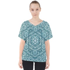 Paradise Flowers In Lovely Colors V-neck Dolman Drape Top