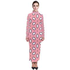 Pink Background Texture Turtleneck Maxi Dress by Mariart