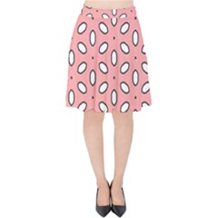 Pink Background Texture Velvet High Waist Skirt