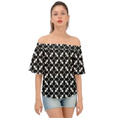 Abstract Background Arrow Off Shoulder Short Sleeve Top