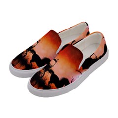 Drive In The Night By Carriage Women s Canvas Slip Ons by FantasyWorld7