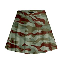 Brown And Green Camo Mini Flare Skirt by McCallaCoultureArmyShop