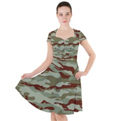 Brown And Green Camo Cap Sleeve Midi Dress by McCallaCoultureArmyShop