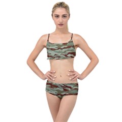 Brown And Green Camo Layered Top Bikini Set by McCallaCoultureArmyShop