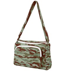 Brown And Green Camo Front Pocket Crossbody Bag by McCallaCoultureArmyShop