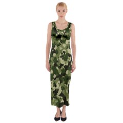 Dark Green Camouflage Army Fitted Maxi Dress by McCallaCoultureArmyShop