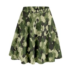 Dark Green Camouflage Army High Waist Skirt