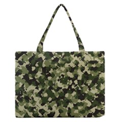 Dark Green Camouflage Army Zipper Medium Tote Bag by McCallaCoultureArmyShop