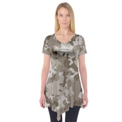 Tan Army Camouflage Short Sleeve Tunic  by mccallacoulture