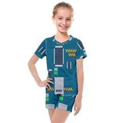 Amphisbaena Two Platform Dtn Node Vector File Kids  Mesh Tee And Shorts Set