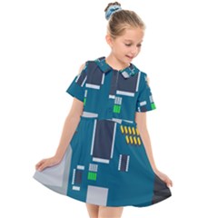 Amphisbaena Two Platform Dtn Node Vector File Kids  Short Sleeve Shirt Dress