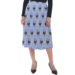 Alien Pattern Classic Velour Midi Skirt 