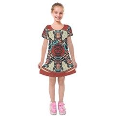 Grateful Dead Pacific Northwest Cover Kids  Short Sleeve Velvet Dress by Sapixe