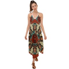 Grateful Dead Pacific Northwest Cover Halter Tie Back Dress  by Sapixe