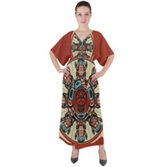 Grateful Dead Pacific Northwest Cover V-neck Boho Style Maxi Dress by Sapixe
