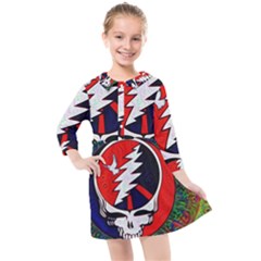 Grateful Dead Kids  Quarter Sleeve Shirt Dress by Sapixe