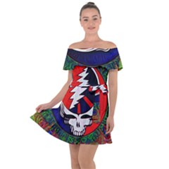 Grateful Dead Off Shoulder Velour Dress