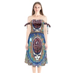 Grateful Dead Ahead Of Their Time Shoulder Tie Bardot Midi Dress by Sapixe