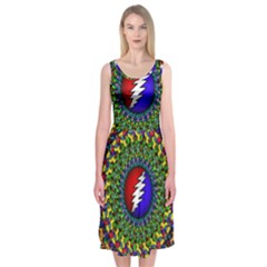 Grateful Dead Midi Sleeveless Dress by Sapixe