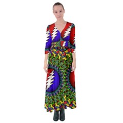 Grateful Dead Button Up Maxi Dress by Sapixe