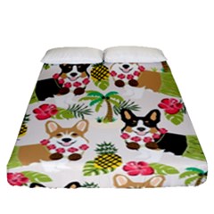 Corgis Hula Pattern Fitted Sheet (queen Size) by Sapixe