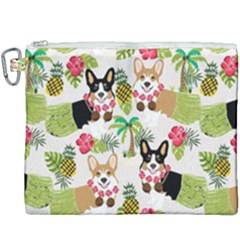 Corgis Hula Pattern Canvas Cosmetic Bag (xxxl) by Sapixe