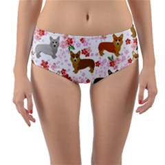 Corgis Corgi Pattern Reversible Mid-waist Bikini Bottoms by Sapixe