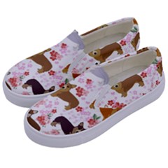 Corgis Corgi Pattern Kids  Canvas Slip Ons