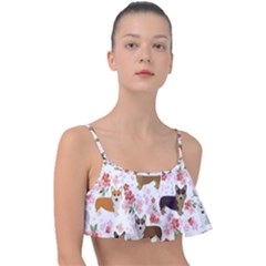 Corgis Corgi Pattern Frill Bikini Top