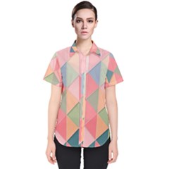 Background Geometric Triangle Women s Short Sleeve Shirt