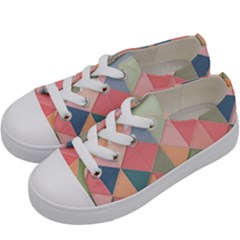 Background Geometric Triangle Kids  Low Top Canvas Sneakers by Sapixe