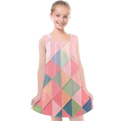 Background Geometric Triangle Kids  Cross Back Dress by Sapixe