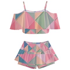 Background Geometric Triangle Kids  Off Shoulder Skirt Bikini