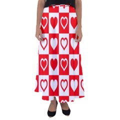 Background Card Checker Chequered Flared Maxi Skirt