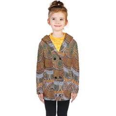 Aboriginal Traditional Pattern Kids  Double Breasted Button Coat