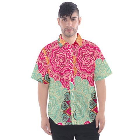 Art Abstract Pattern Men s Short Sleeve Shirt by Sapixe