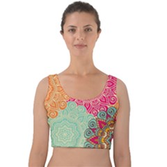 Art Abstract Pattern Velvet Crop Top