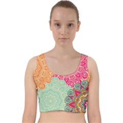 Art Abstract Pattern Velvet Racer Back Crop Top