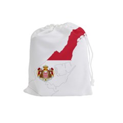 Monaco Country Europe Flag Borders Drawstring Pouch (large) by Sapixe