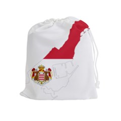 Monaco Country Europe Flag Borders Drawstring Pouch (xl) by Sapixe