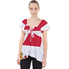 Monaco Country Europe Flag Borders Lace Front Dolly Top