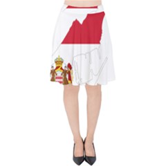 Monaco Country Europe Flag Borders Velvet High Waist Skirt