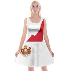 Monaco Country Europe Flag Borders Reversible Velvet Sleeveless Dress by Sapixe