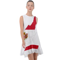 Monaco Country Europe Flag Borders Frill Swing Dress by Sapixe