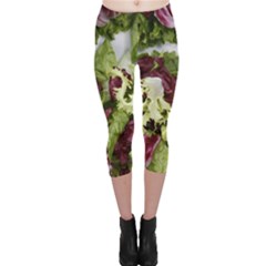 Salad Lettuce Vegetable Capri Leggings  by Sapixe