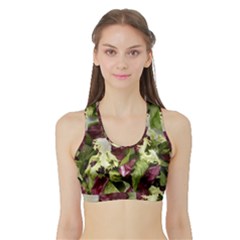 Salad Lettuce Vegetable Sports Bra With Border by Sapixe