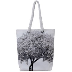Nature Tree Blossom Bloom Cherry Full Print Rope Handle Tote (small)